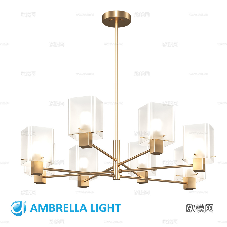 OM吊灯LH57033，伞形灯3d模型下载