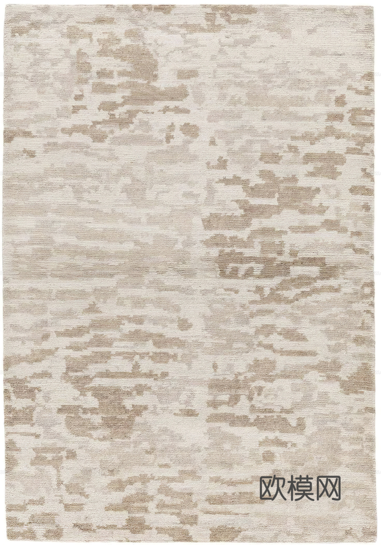 新中式现代地毯 几何地毯 浅棕色贴图