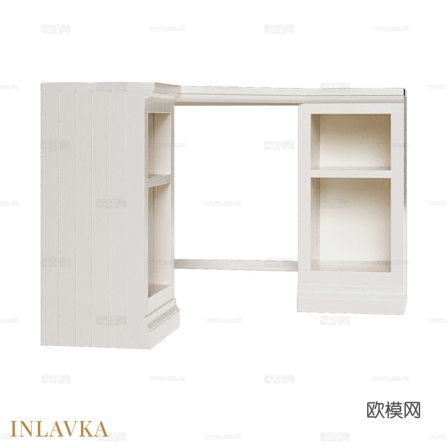 OM海岸边书柜组合角桌3d模型