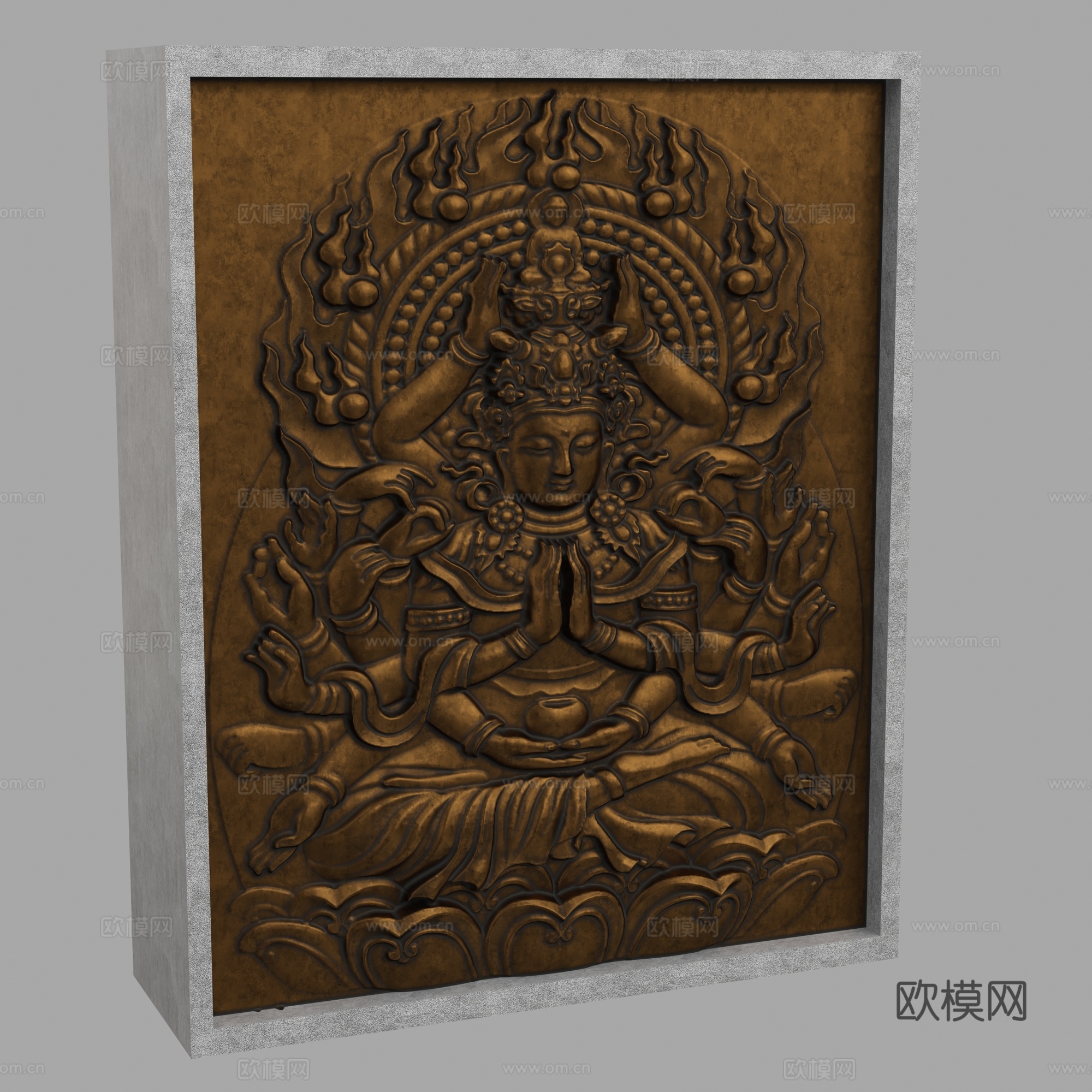 现代浮雕墙3d模型下载