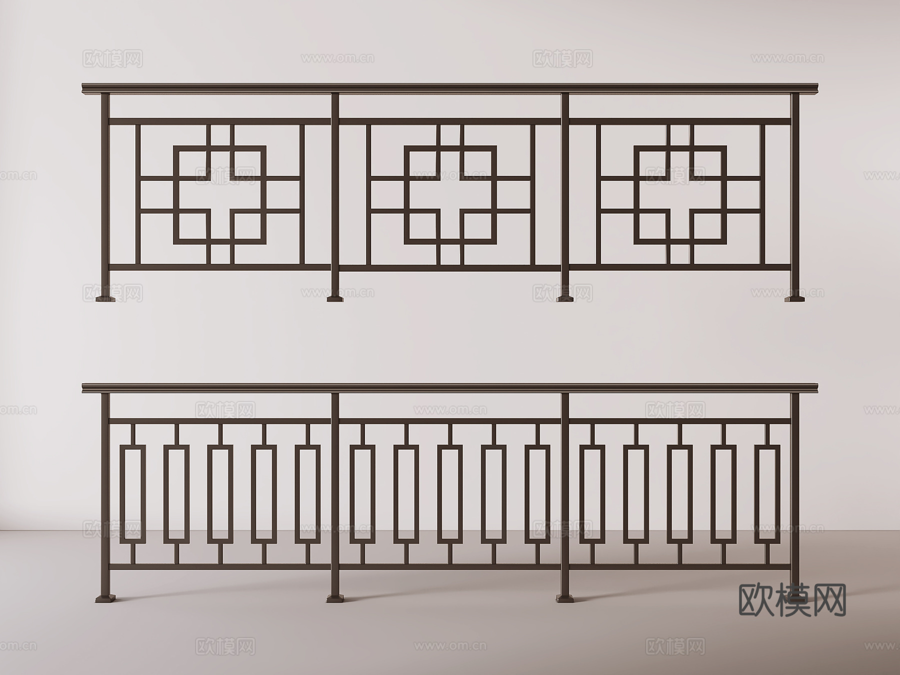 现代栏杆 护栏 围栏su模型