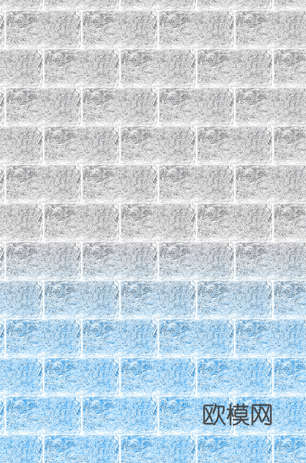 现代极简玻璃砖 蓝色渐变玻璃砖贴图