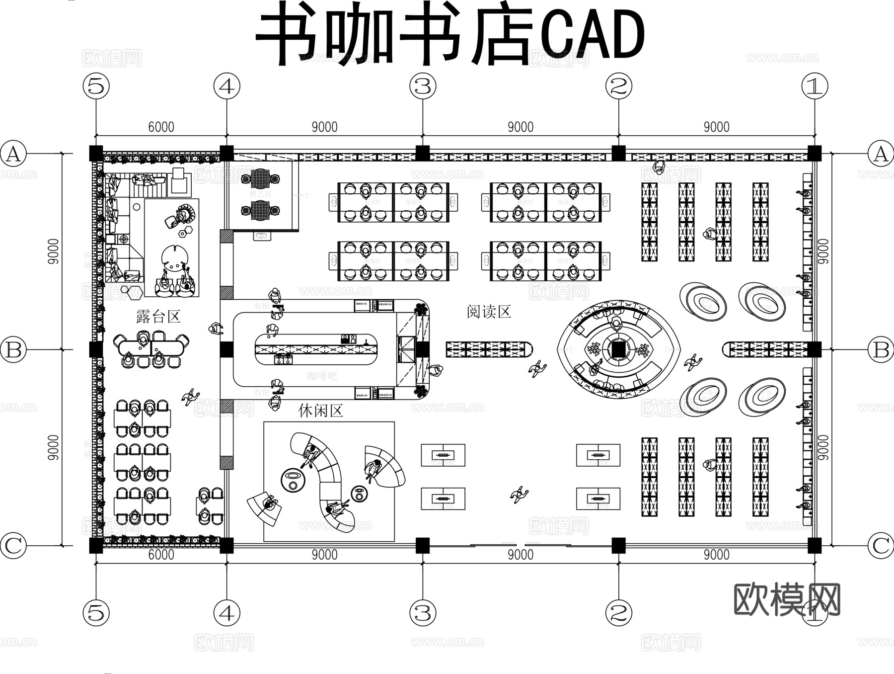 书咖书店CAD 图书馆CADcad施工图