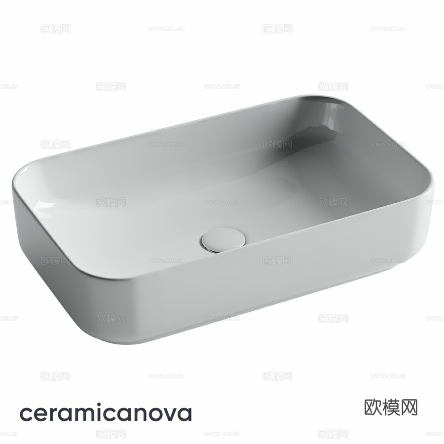 OM 悬挂式矩形洗手盆 Element 6053d模型下载