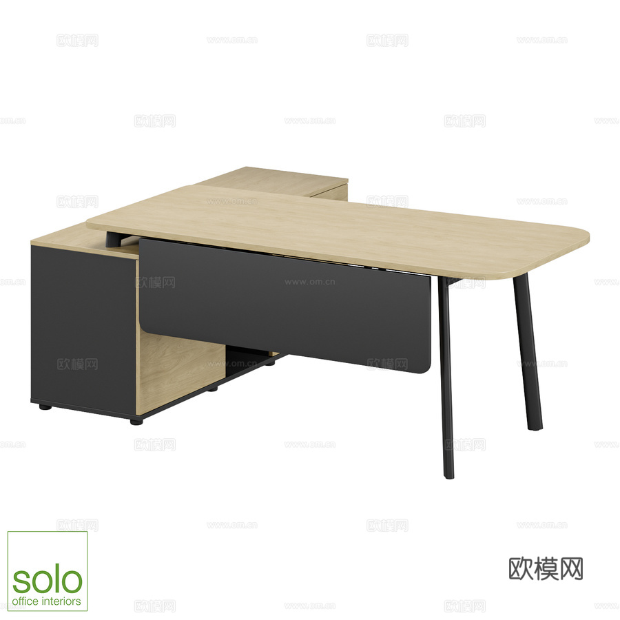 FLEX底座式OM书桌3d模型下载