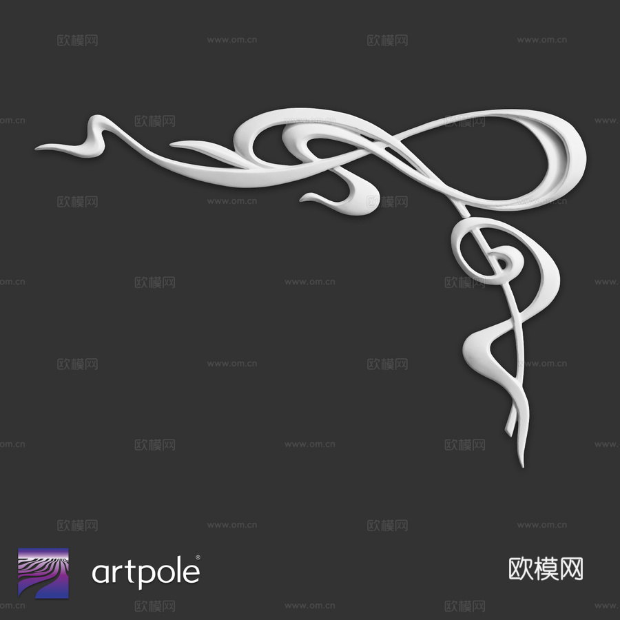 转角组件SU97R（右）3d模型下载