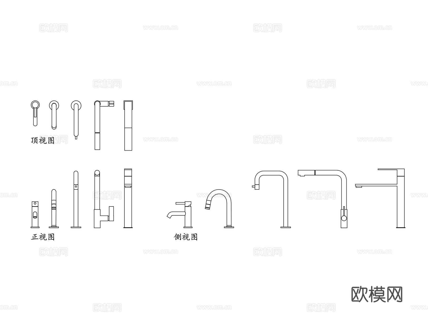 水龙头立柱 立式水龙头 台盆立柱 水龙头支架 水龙立柱cad施工图