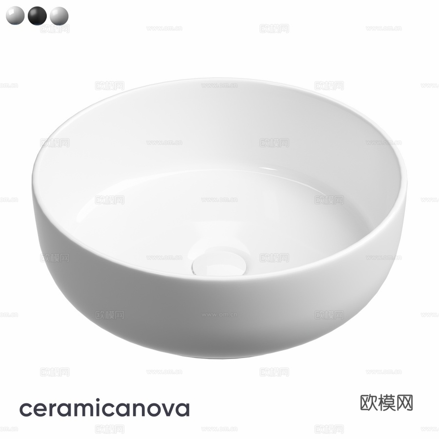 OM Taycan台面洗手盆，圆形，直径373d模型下载