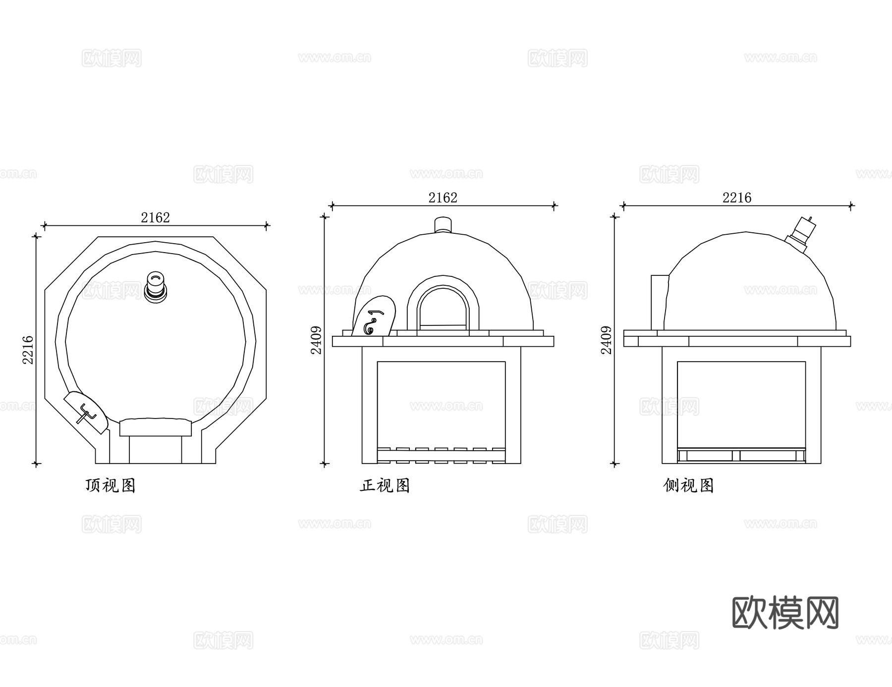 土砖灶 泥砖炉 乡土砖窑 老式土砖炉 青砖土灶cad施工图