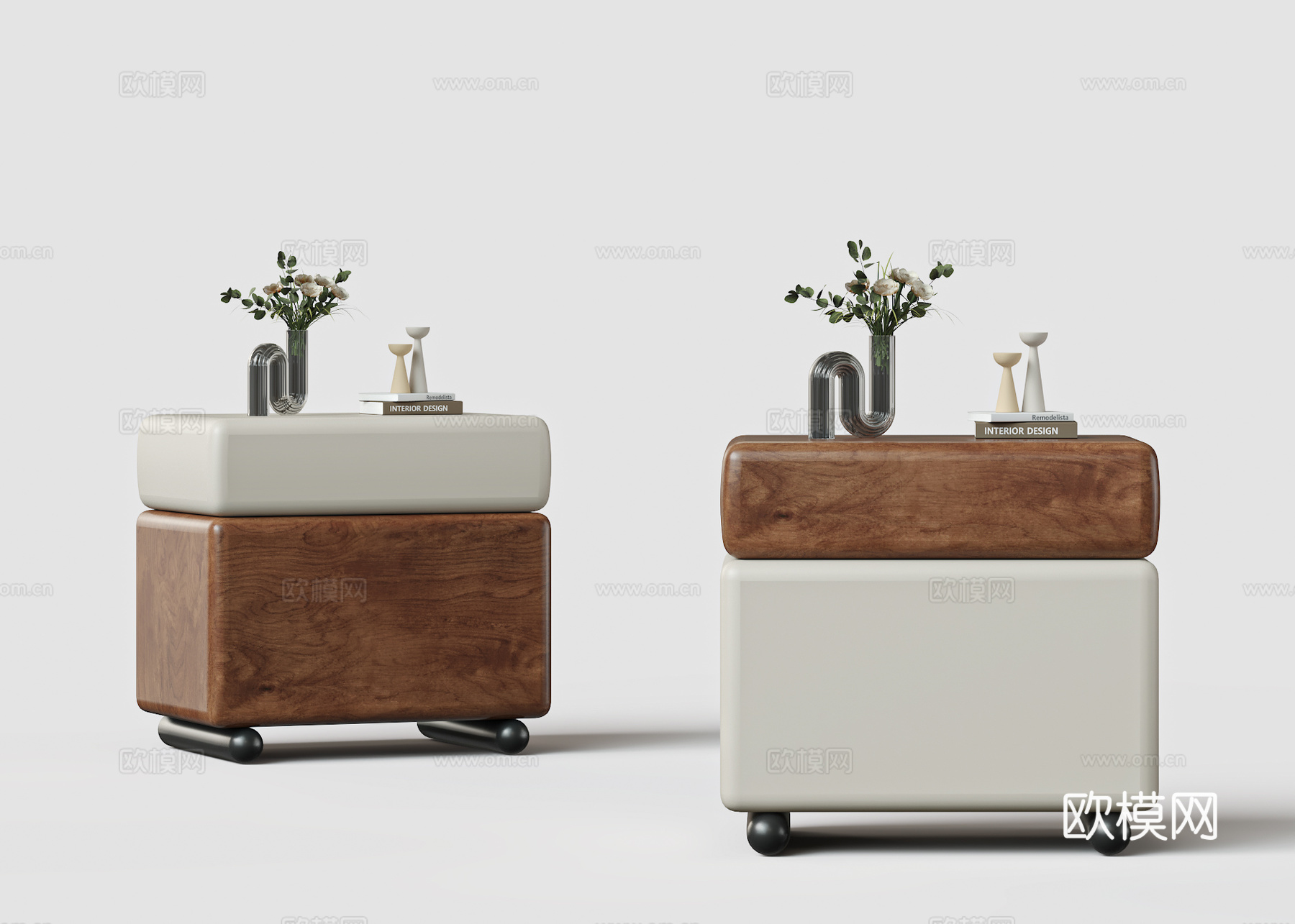 现代中古电视柜su模型