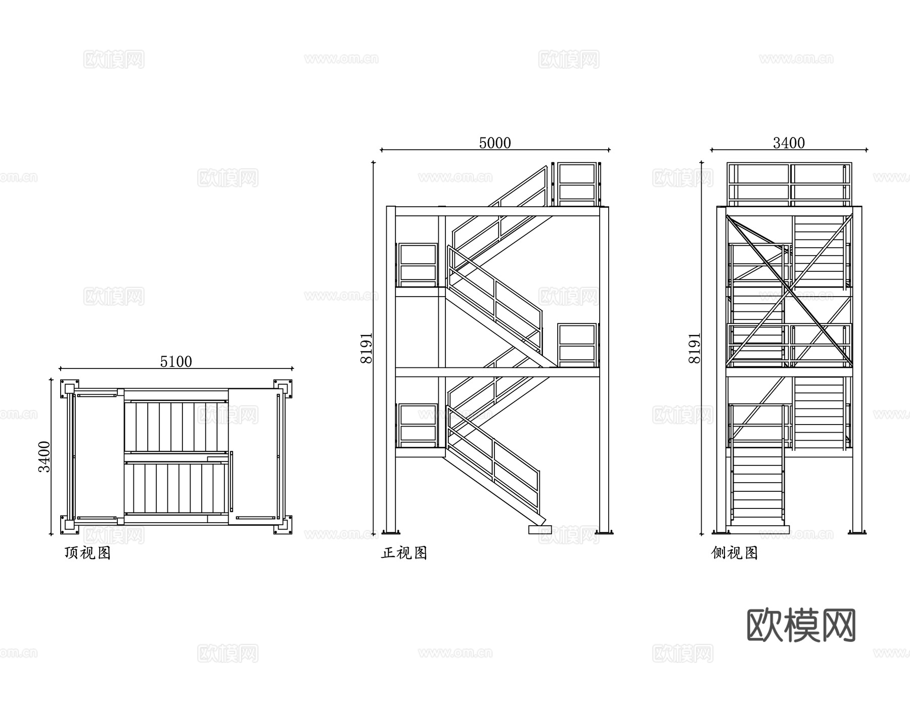 室外消防梯 外墙应急梯 户外逃生梯 外置安全梯 外墙紧急梯cad施工图cad施工图