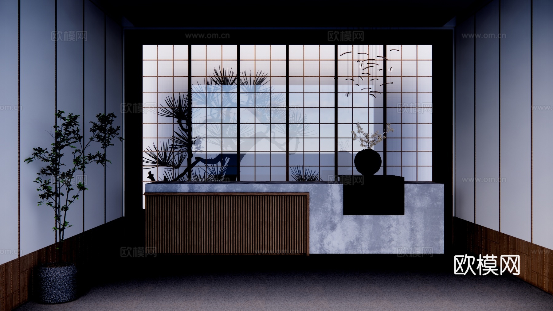 工位 办公 前台接待 酒店前台 大厅 前台su模型