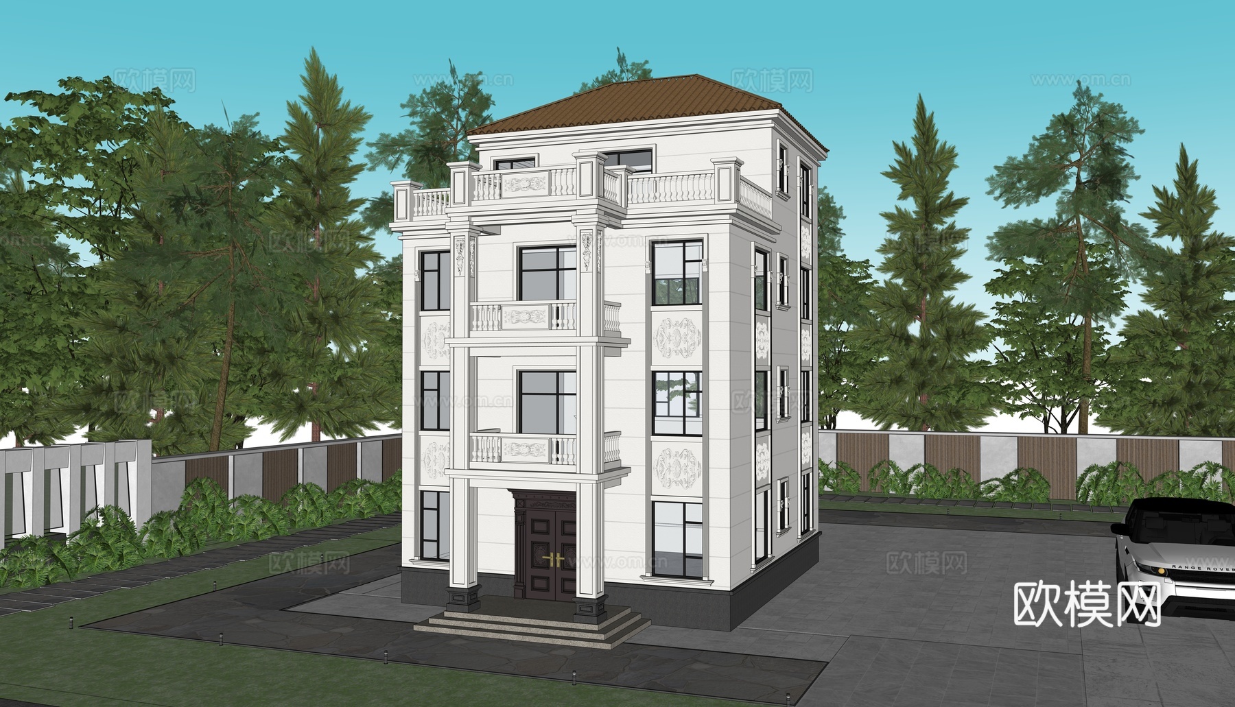 欧式别墅su模型su模型