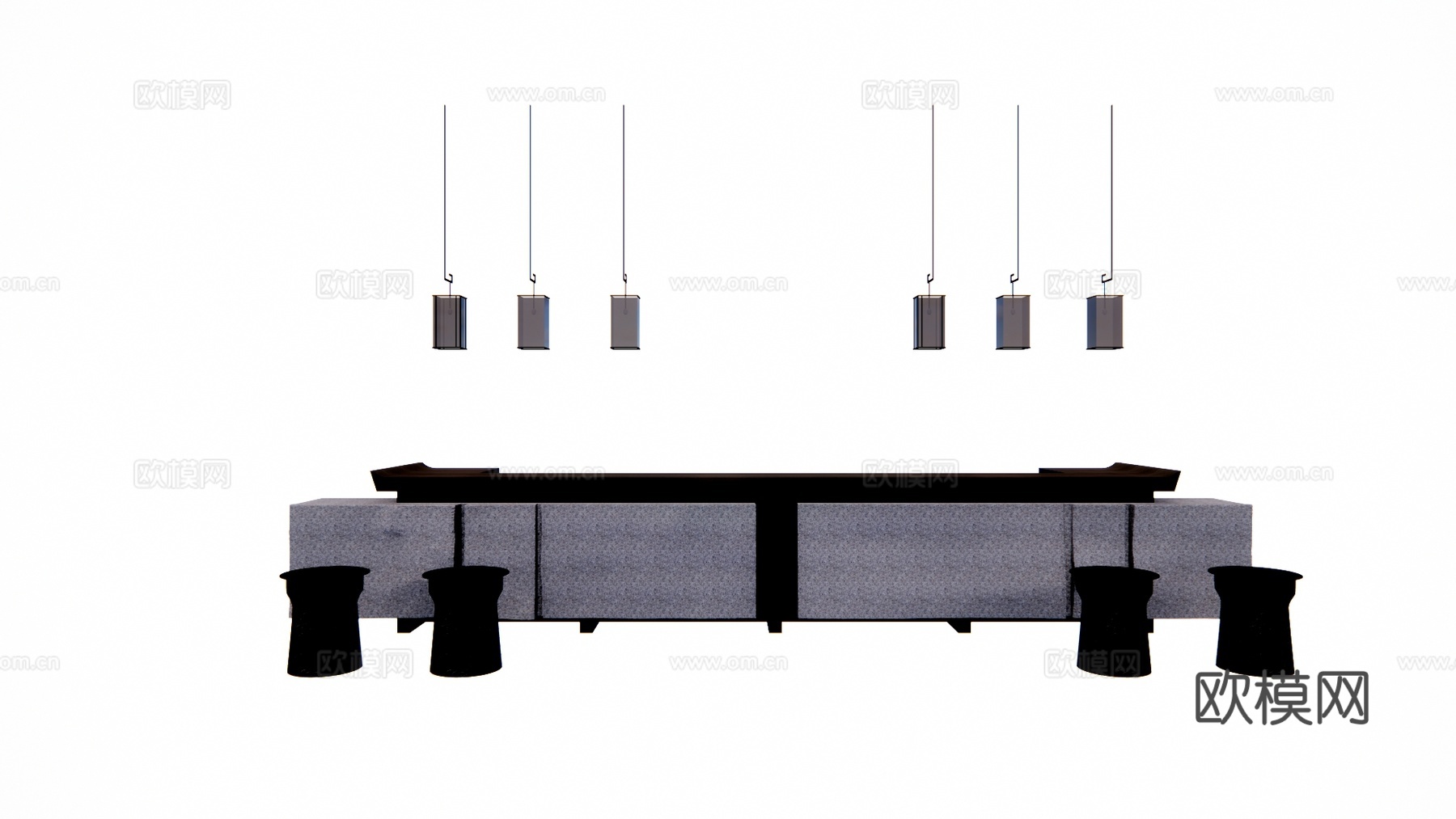 办公 酒店前台 前台接待 大厅 前台su模型