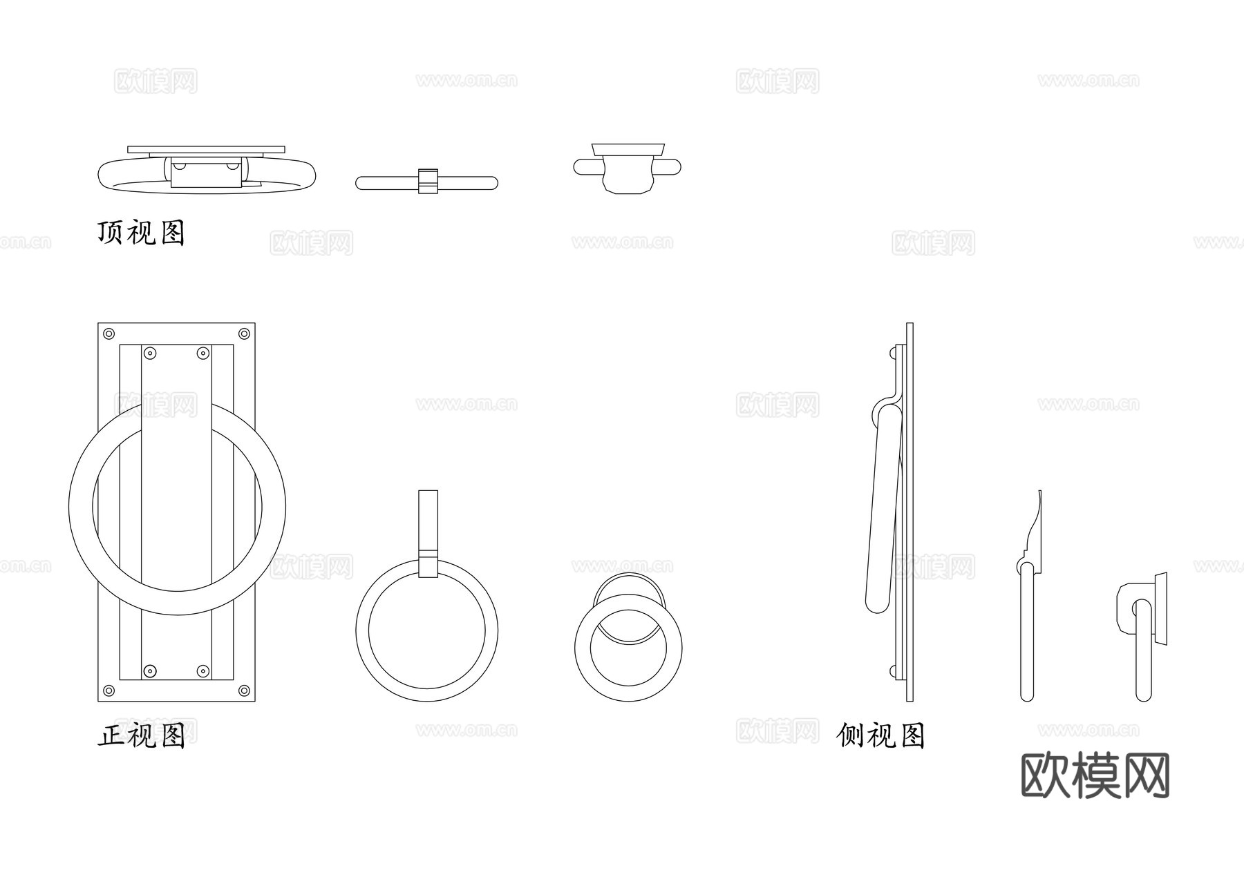 入门敲门器 自动敲门器 简易敲门器 家用敲门器 便捷敲门器cad施工图