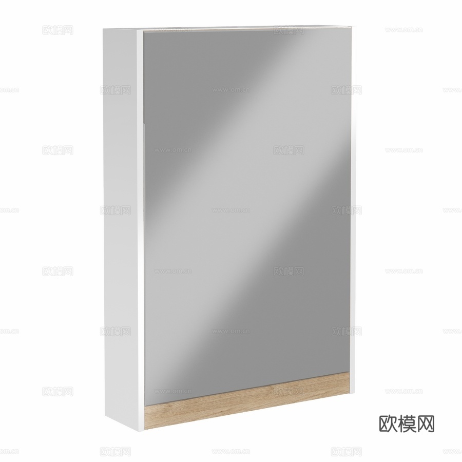 OM 镜柜 STWORKI 斯德哥尔摩 R 60 白色，木纹3d模型下载