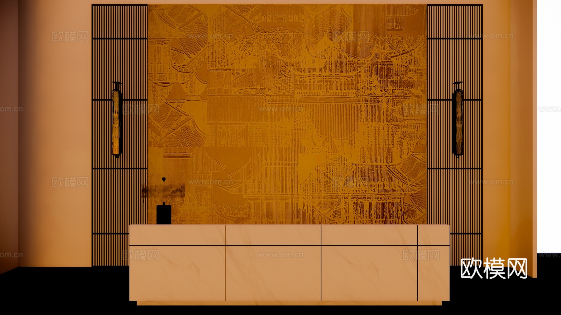 接待 办公空间 酒店前台su模型