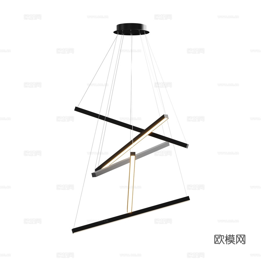 悬挂式LED灯 Line Cascad 5x750mm OM3d模型