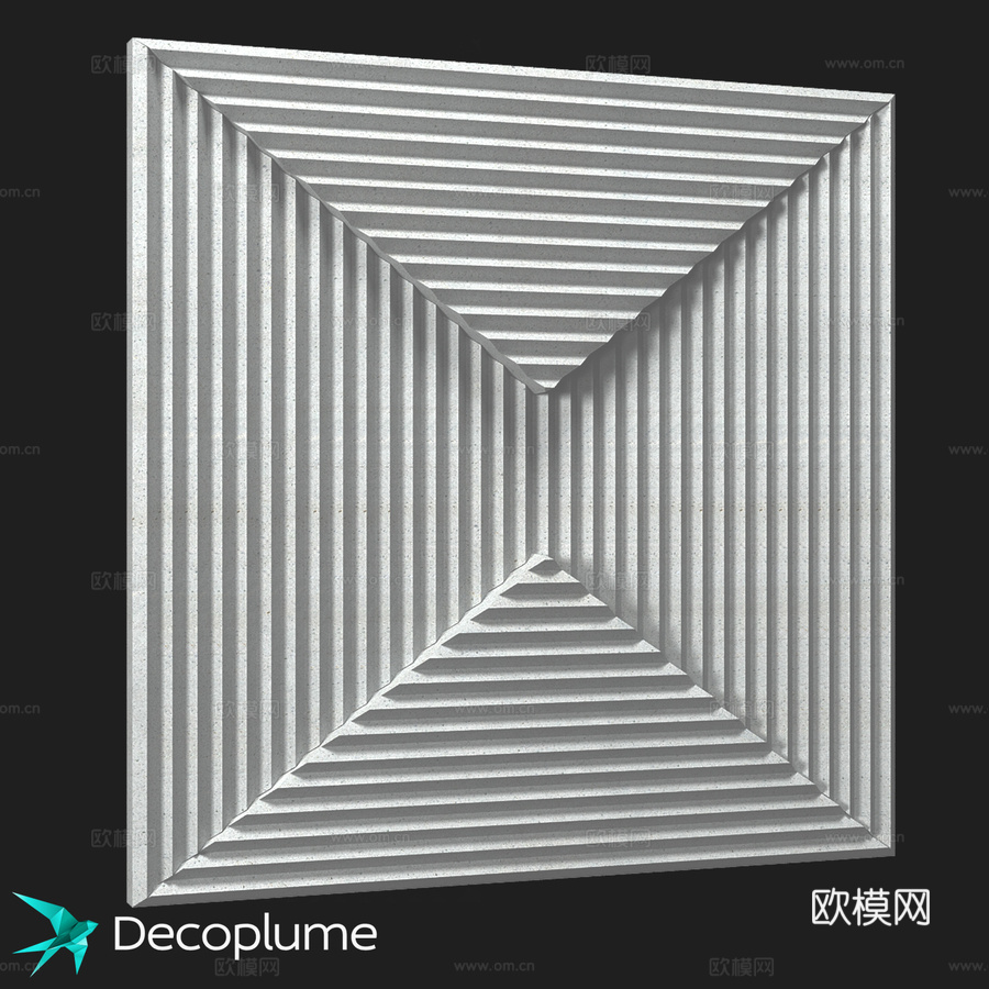 OM棱纹方凳13d模型下载