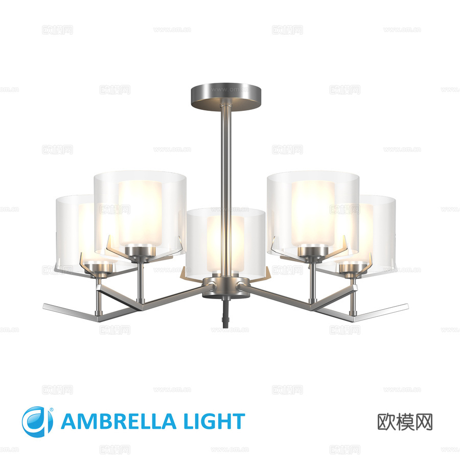 OM 玻璃灯罩杆式吊灯 LH57001,3d模型
