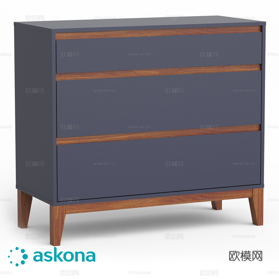 三抽屉柜 奥雷尔，夜空色 +3d模型下载