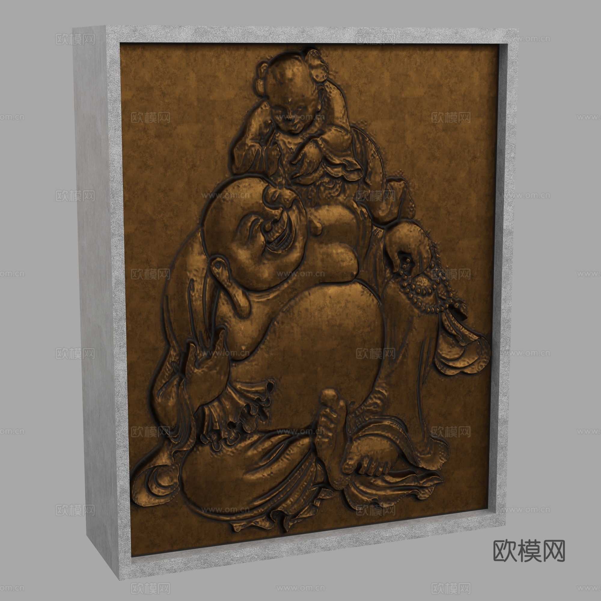 现代浮雕墙3d模型下载