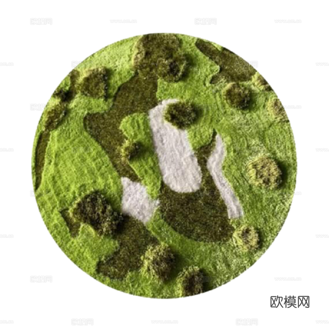 儿童房圆形可爱卡通地毯贴图