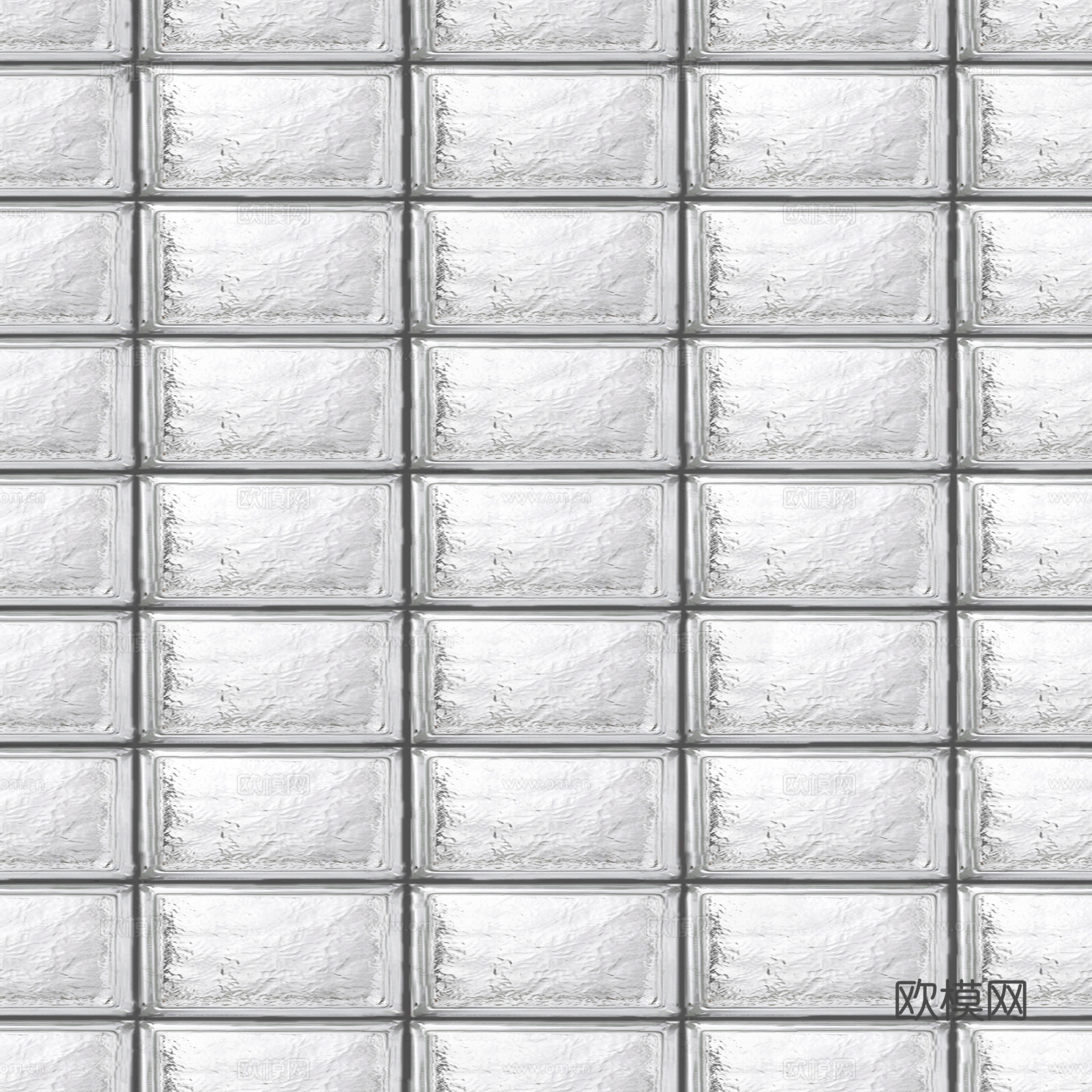 现代无缝新中式玻璃砖 透明玻璃砖 长条玻璃砖贴图