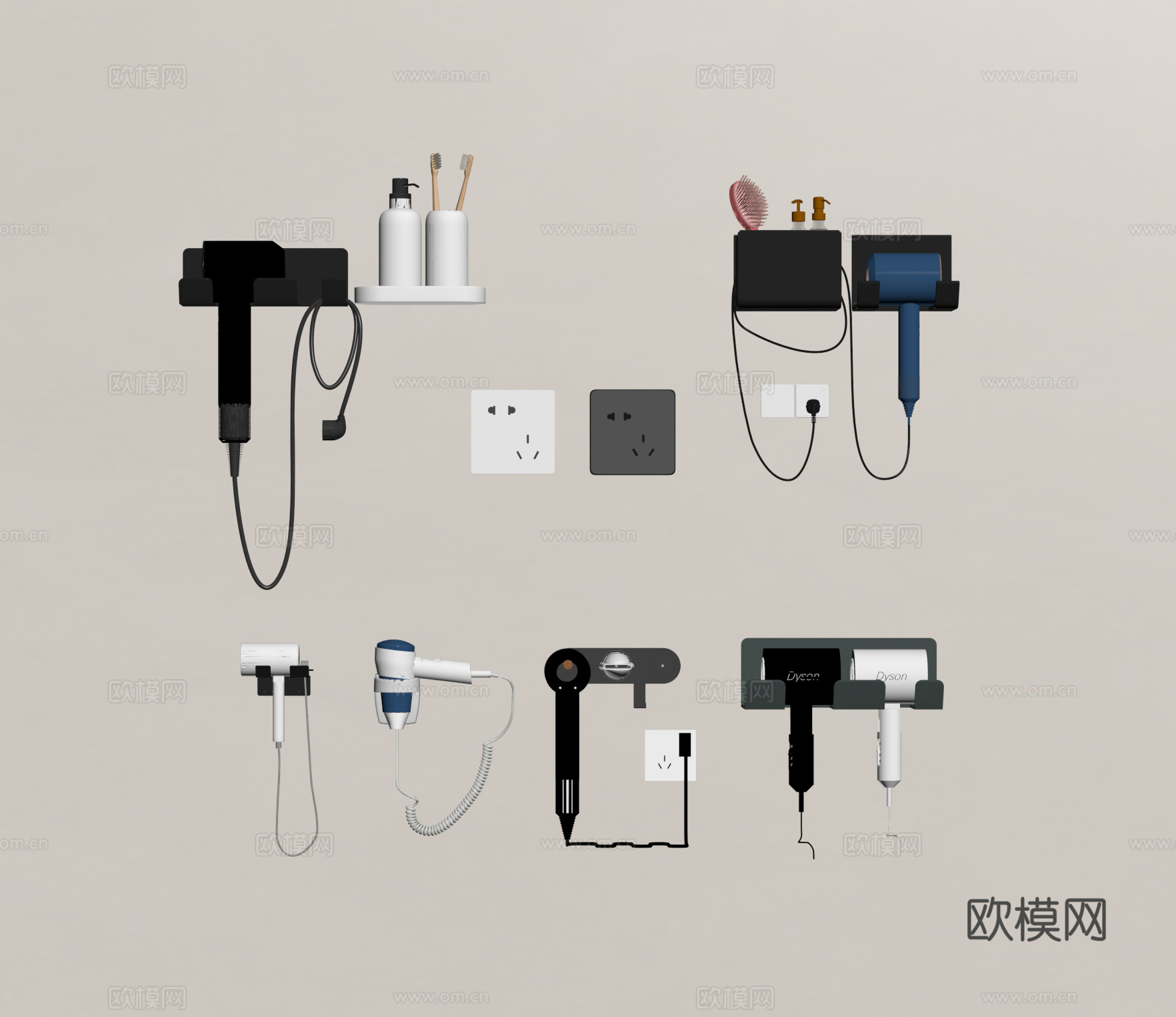 现代吹风机su模型