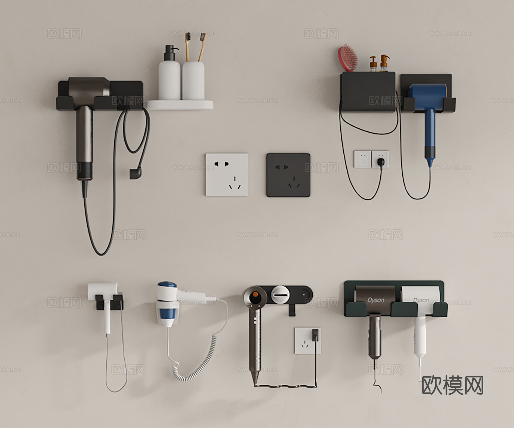 现代吹风机su模型