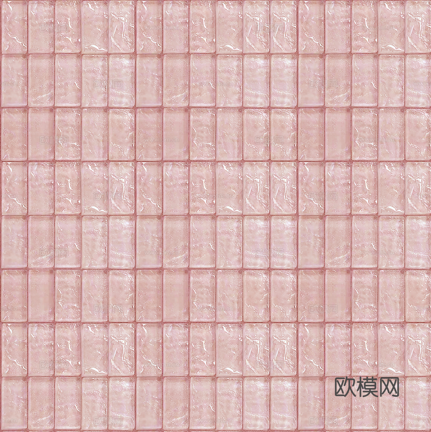 奶油侘寂玻璃砖 粉色长条玻璃砖贴图