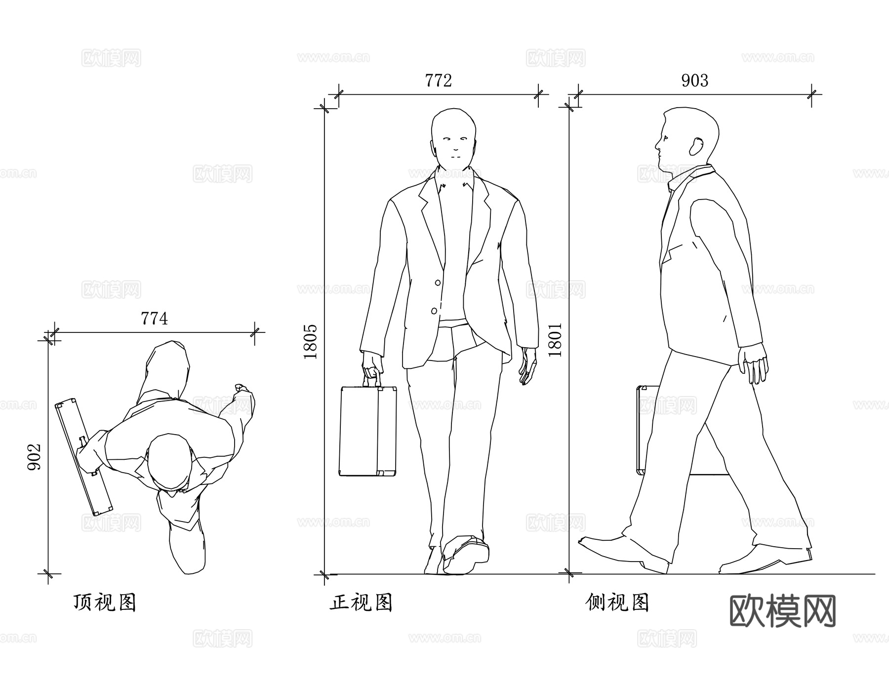 商务人员 职场人士 企业职员 商界人士 办公人士cad施工图