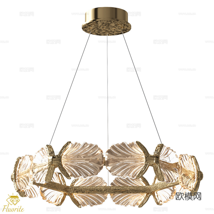 萤石吊灯 614 mm FL1170-5P (OM)3d模型下载