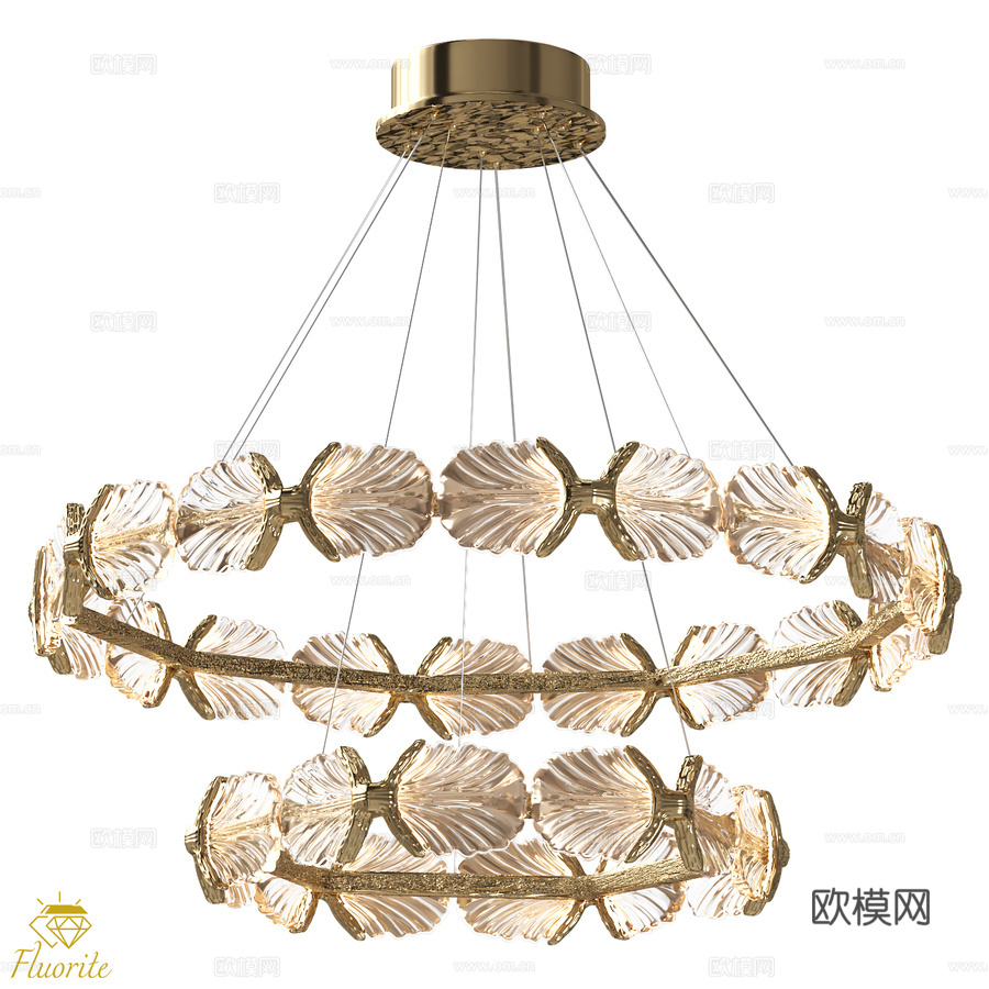 萤石吊灯952毫米+614毫米FL1170-10P3d模型下载
