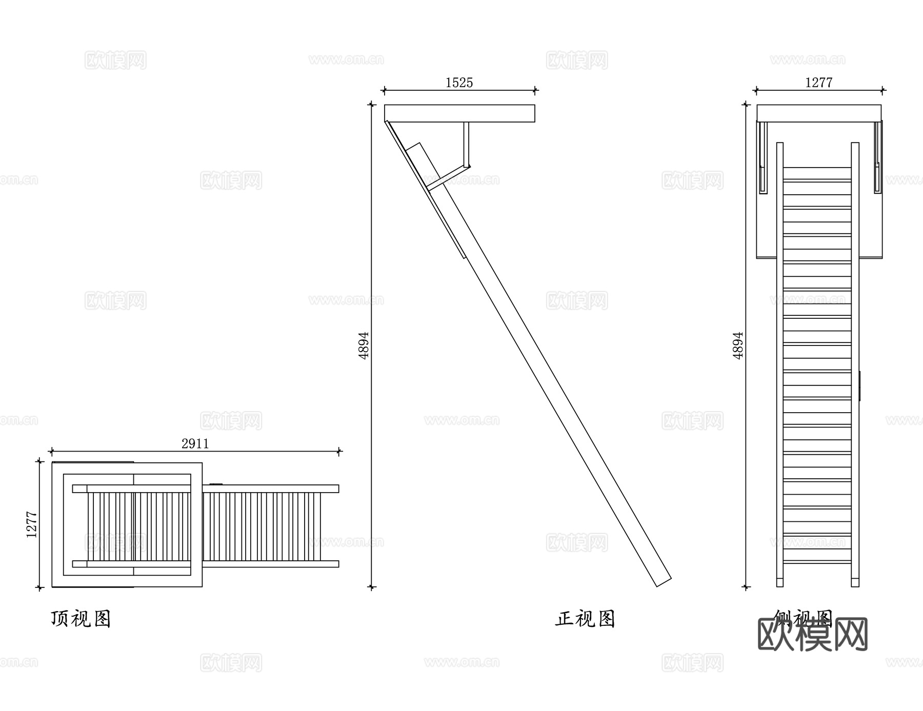 伸缩梯子 升降梯 拉伸梯 便携伸缩梯 工程伸缩梯cad施工图