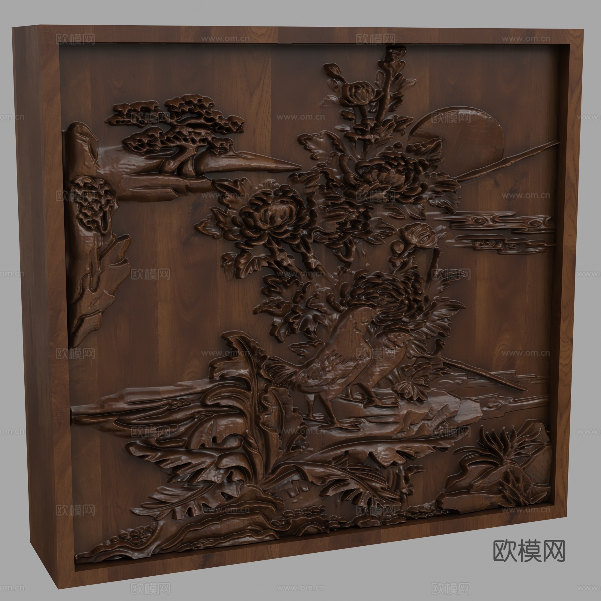 现代浮雕墙3d模型下载