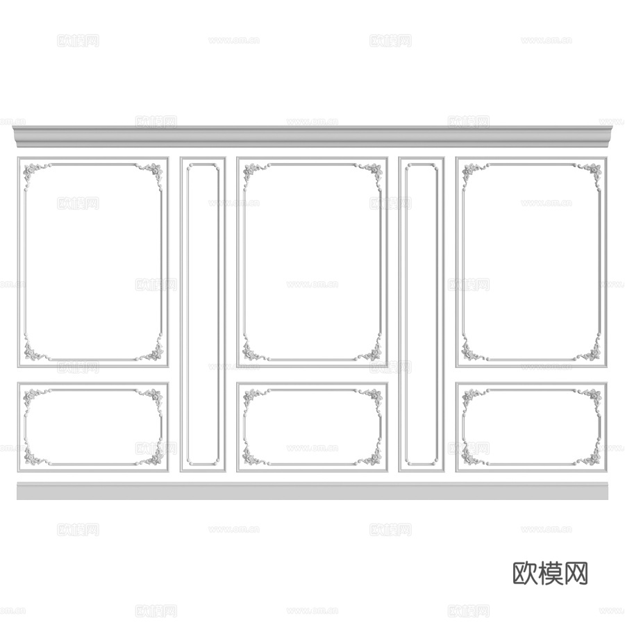 墙面组合 #1703d模型下载