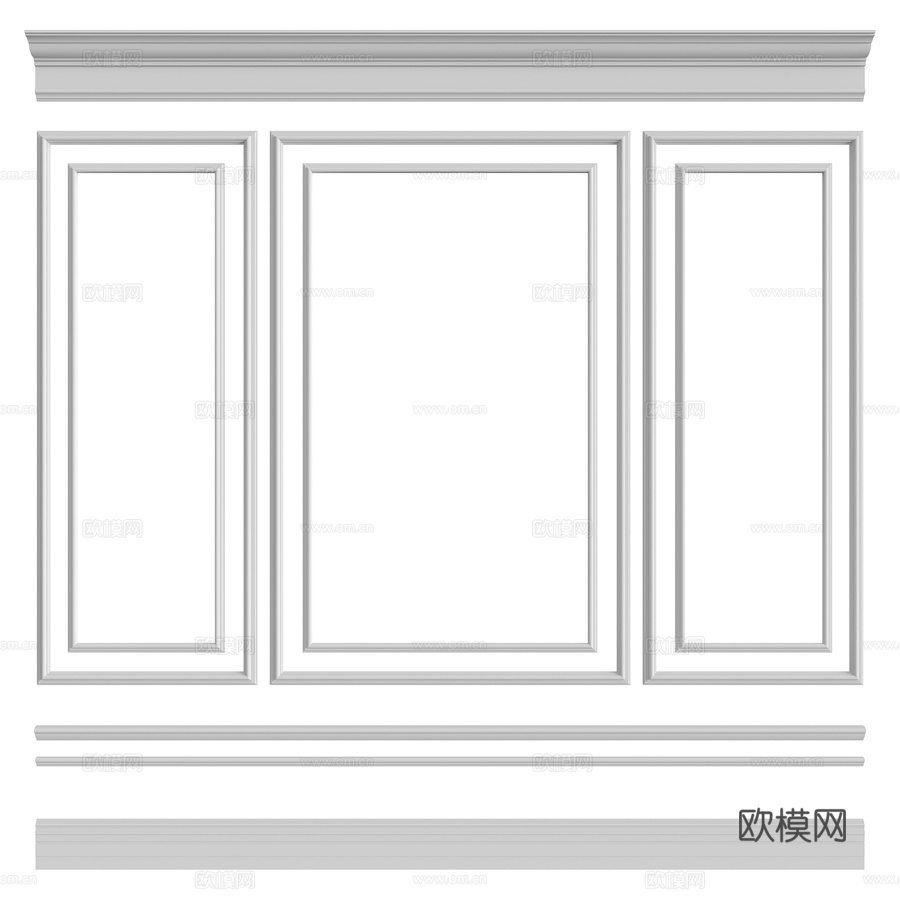 墙面组合 #1683d模型