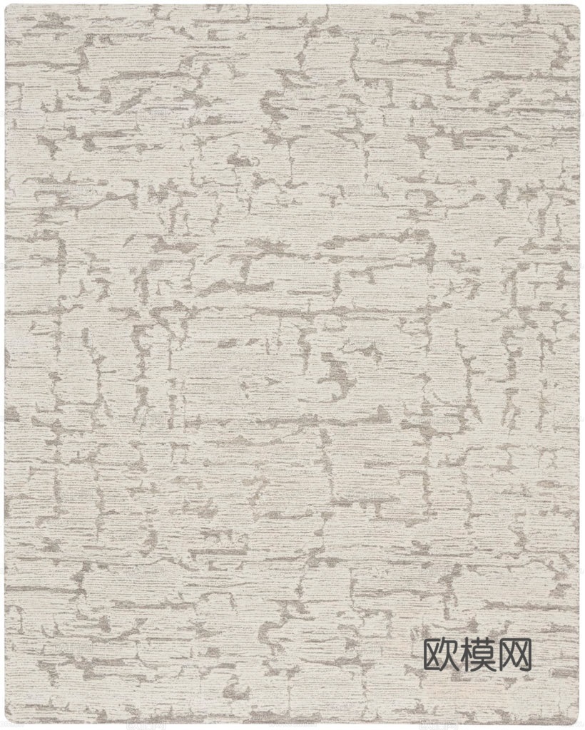 新中式现代地毯 几何地毯 浅棕色贴图