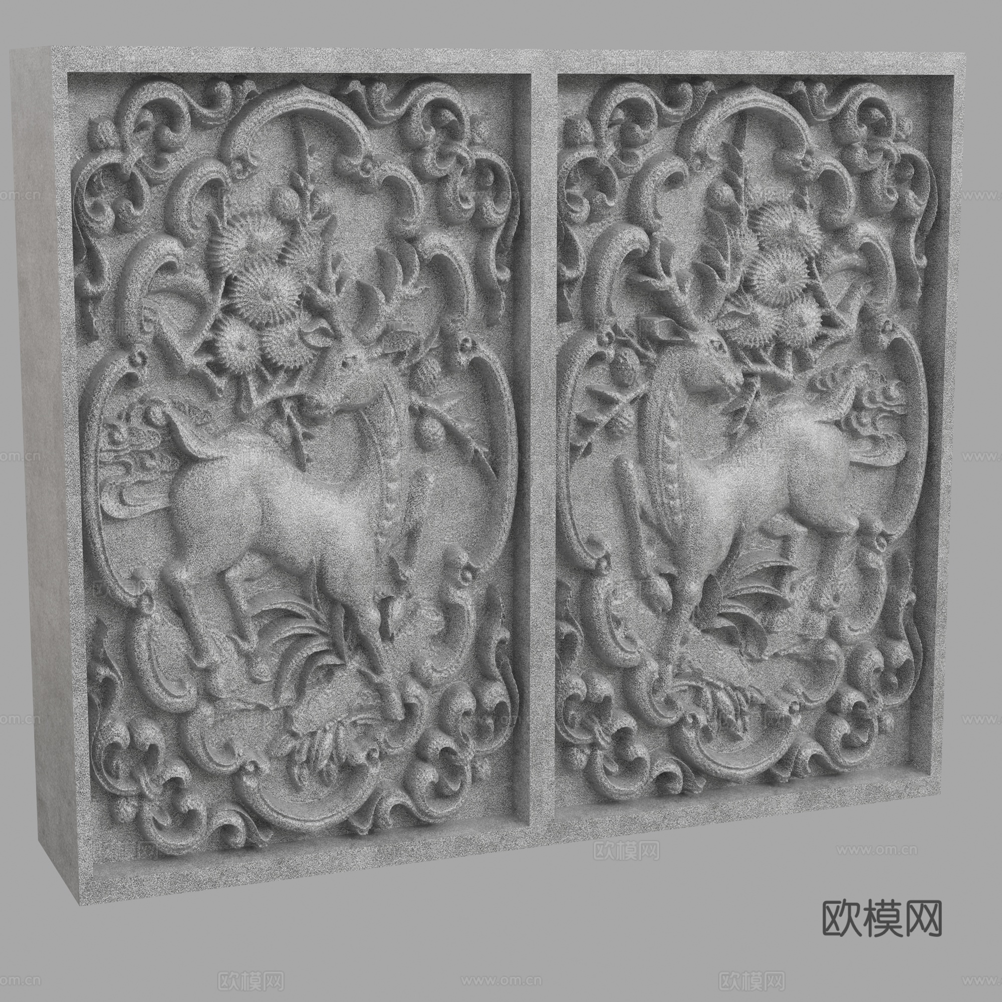 现代浮雕墙3d模型下载