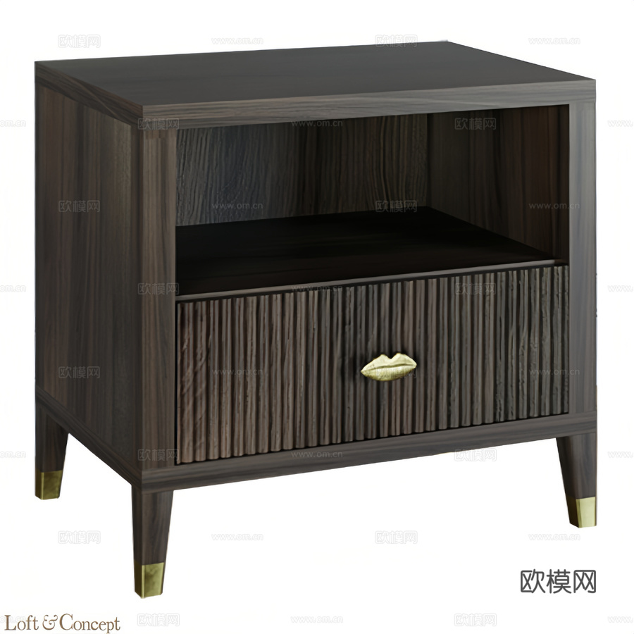 带搁板床头柜 Elsa Dreams Loft-Concep3d模型下载