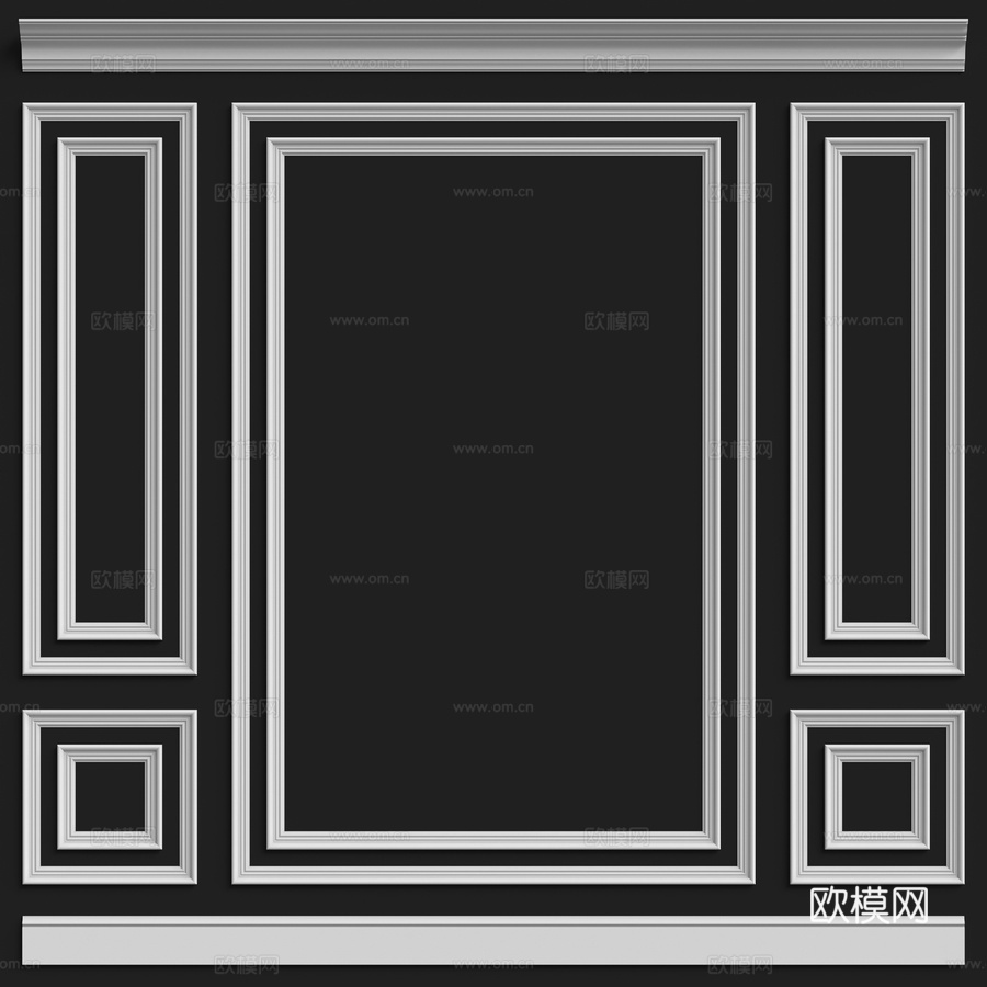 墙面组合 #1933d模型下载