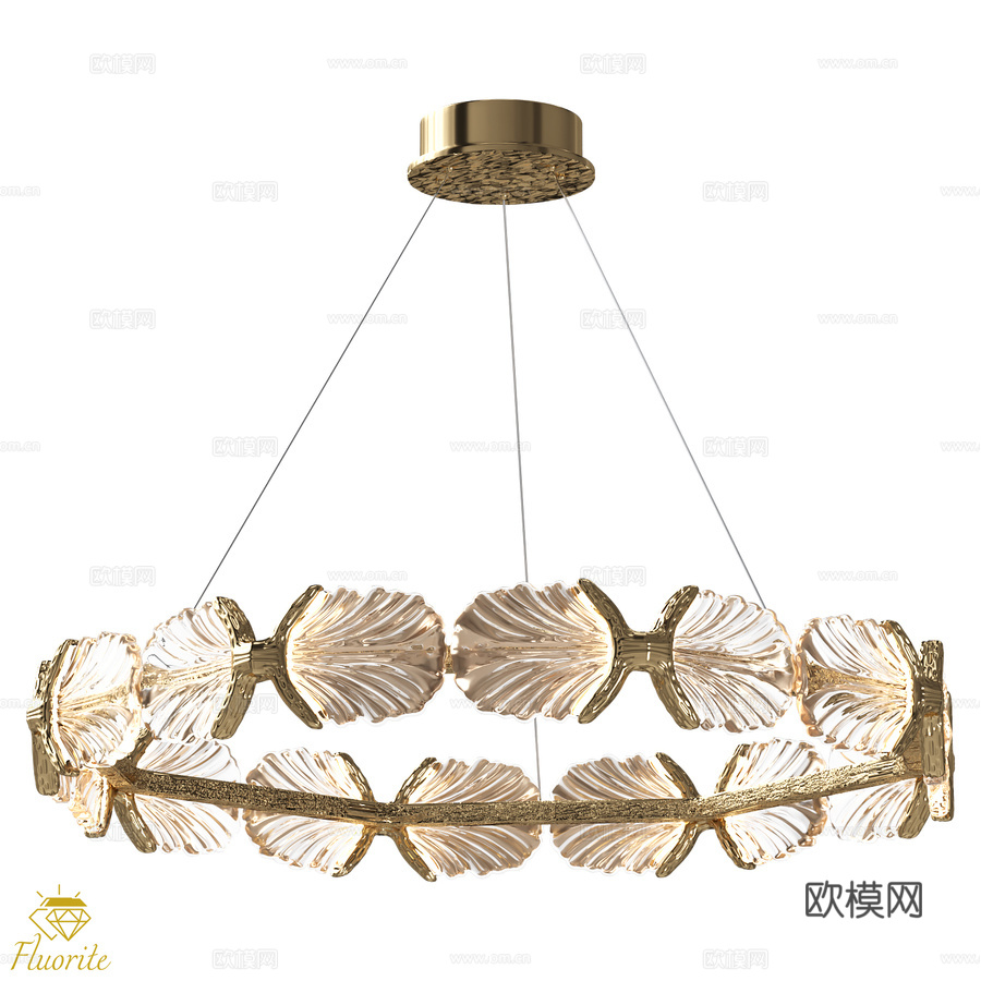 萤石吊灯770毫米FL1170-6P (OM)3d模型下载