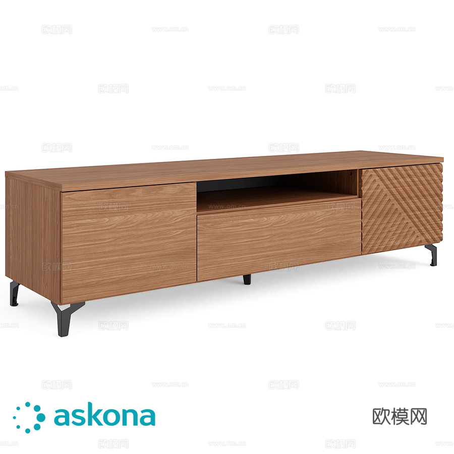 双门带抽屉电视柜 Stefania (Stefania)3d模型下载