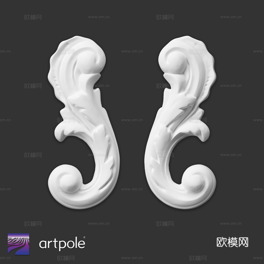 转角SU116（成对）3d模型下载