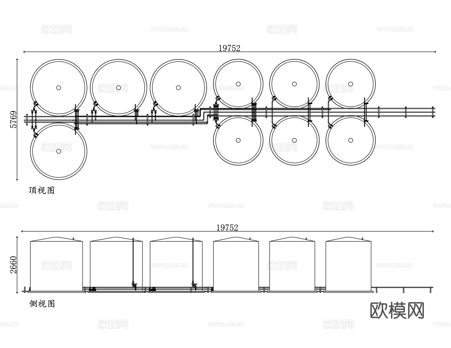 储油罐 燃料罐 燃油储罐 油料储存罐 立式燃料罐cad施工图