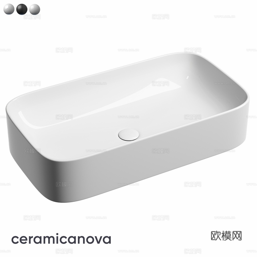 OM 悬挂式矩形洗脸盆 Element 7053d模型下载