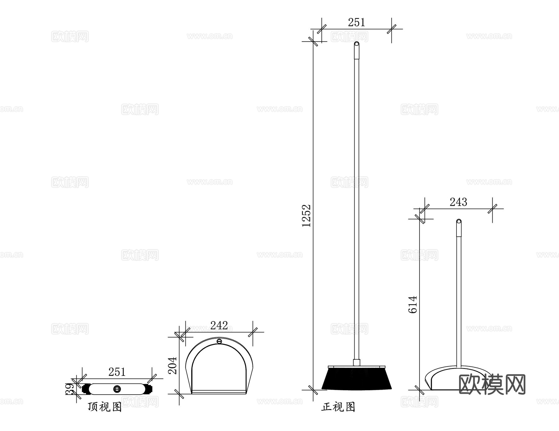 扫把 笤帚 扫地帚 清洁扫帚 家用扫把cad施工图