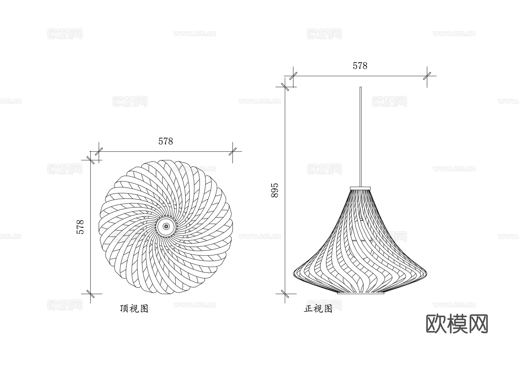 藤编灯 藤艺灯 藤条灯 编织藤灯 藤质灯饰cad施工图