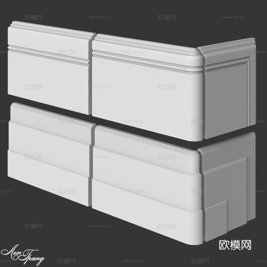 带端头的52号和54号踢脚线。LepGrand3d模型